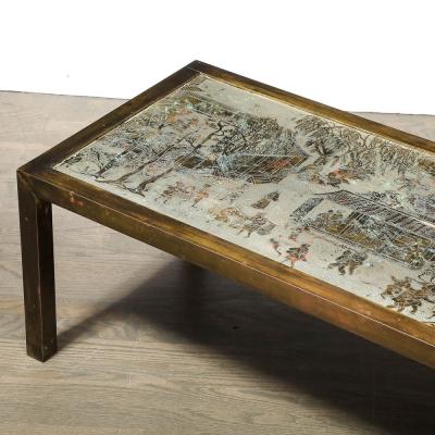 Philip and Kelvin LaVerne Mid Century Modern Spring Festival Cocktail Table signed Philip Kelvin Laverne