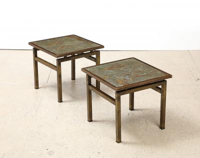 Philip and Kelvin LaVerne Pair of Ming Side Tables by Philip Kelvin LaVerne