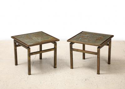 Philip and Kelvin LaVerne Pair of Ming Side Tables by Philip Kelvin LaVerne