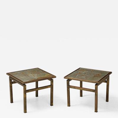 Philip and Kelvin LaVerne Pair of Ming Side Tables by Philip Kelvin LaVerne
