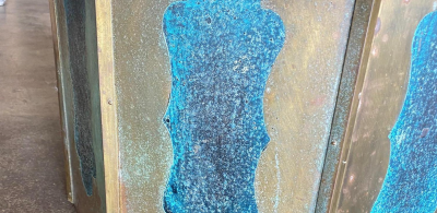 Philip and Kelvin LaVerne Patinated Bronze Chan Circular Coffee Table by Philip and Kelvin LaVerne