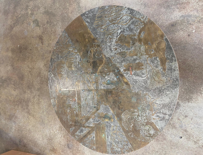 Philip and Kelvin LaVerne Patinated Bronze Chan Circular Coffee Table by Philip and Kelvin LaVerne