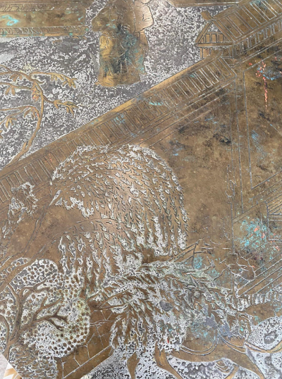 Philip and Kelvin LaVerne Patinated Bronze Chan Circular Coffee Table by Philip and Kelvin LaVerne