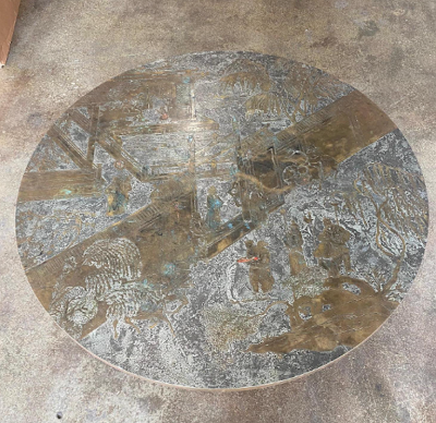 Philip and Kelvin LaVerne Patinated Bronze Chan Circular Coffee Table by Philip and Kelvin LaVerne