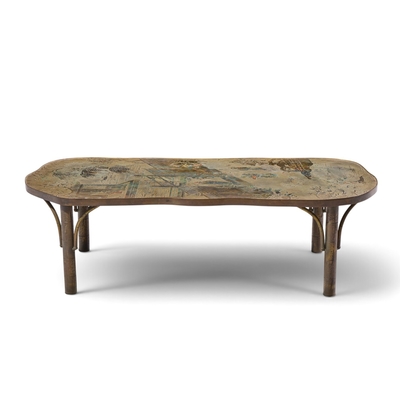 Philip and Kelvin LaVerne Philip Kelvin LaVerne Chan Model 140 Mid Century Bronze Coffee Table