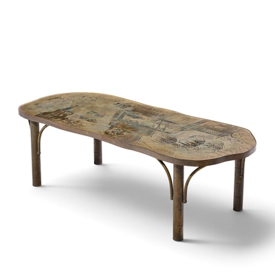 Philip and Kelvin LaVerne Philip Kelvin LaVerne Chan Model 140 Mid Century Bronze Coffee Table