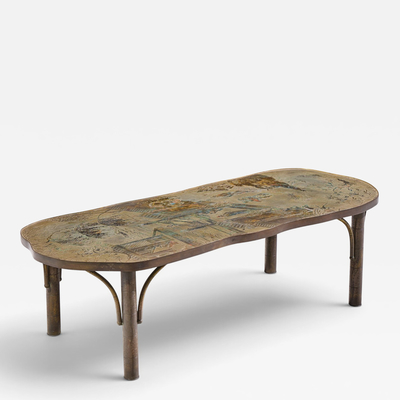 Philip and Kelvin LaVerne Philip Kelvin LaVerne Chan Model 140 Mid Century Bronze Coffee Table