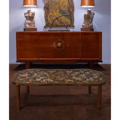 Philip and Kelvin LaVerne Philip Kelvin LaVerne Exquisite Fragonard Pierced Coffee Table 1960s Signed