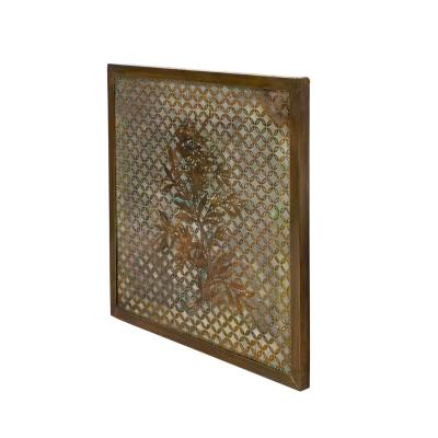 Philip and Kelvin LaVerne Philip Kelvin LaVerne Kuan Su Bronze Painting with Floral Motif 1960s Signed