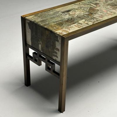 Philip and Kelvin LaVerne Philip Kelvin LaVerne Mid Century Modern Spring Festival Console Table Bronze