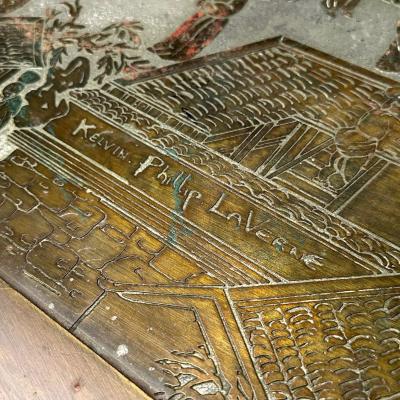 Philip and Kelvin LaVerne Philip Kelvin LaVerne Mid Century Modern Spring Festival Console Table Bronze