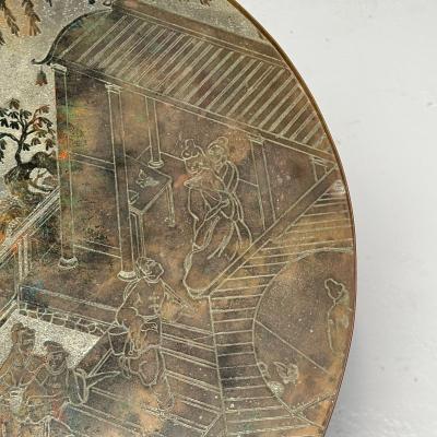 Philip and Kelvin LaVerne Philip Kelvin LaVerne Mid Century Modern Tao Shelf Tall Side Table Bronze