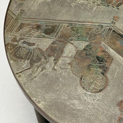 Philip and Kelvin LaVerne Philip Kelvin LaVerne Mid Century Modern Tao Shelf Tall Side Table Bronze