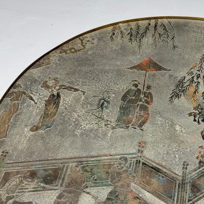 Philip and Kelvin LaVerne Philip Kelvin LaVerne Mid Century Modern Tao Shelf Tall Side Table Bronze