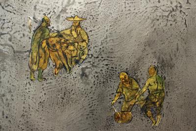 Philip and Kelvin LaVerne Philip Kelvin LaVerne Peasants Plaque 1960s