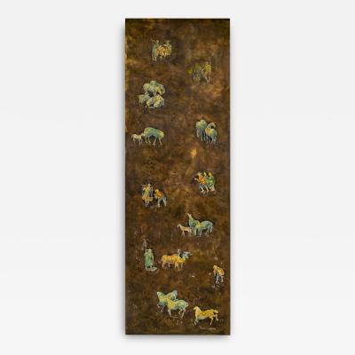 Philip and Kelvin LaVerne Philip Kelvin LaVerne Unique Monumental Engraved Bronze Painting 1960s Signed