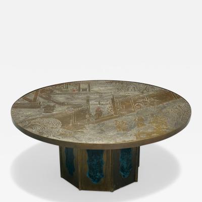 Philip and Kelvin LaVerne Philip Kelvin Laverne Mid Century Modern Chan Coffee Table Bronze 1960s