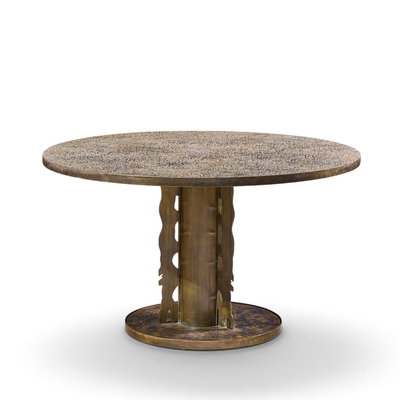 Philip and Kelvin LaVerne Philip and Kelvin LaVerne Etruscan Spiral Acid Etched Bronze Dining Table