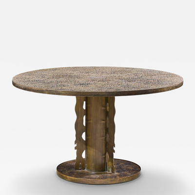 Philip and Kelvin LaVerne Philip and Kelvin LaVerne Etruscan Spiral Acid Etched Bronze Dining Table
