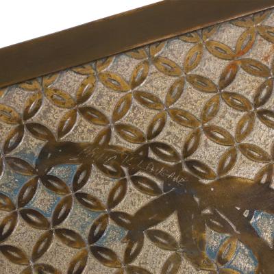 Philip and Kelvin LaVerne Philip and Kelvin LaVerne Kuan Su Side Table with Floral Motif 1960s Signed 