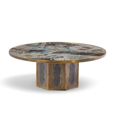 Philip and Kelvin LaVerne Philip and Kelvin LaVerne Mid Century Chan Bronze Coffee Table