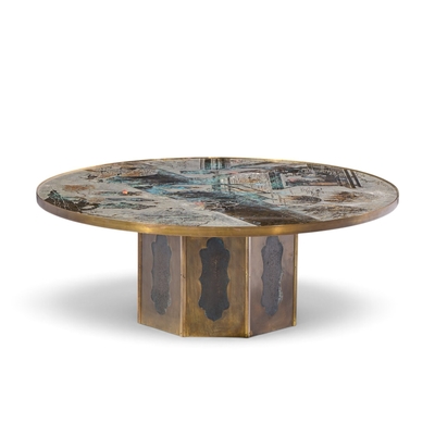 Philip and Kelvin LaVerne Philip and Kelvin LaVerne Mid Century Chan Bronze Coffee Table