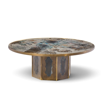 Philip and Kelvin LaVerne Philip and Kelvin LaVerne Mid Century Chan Bronze Coffee Table