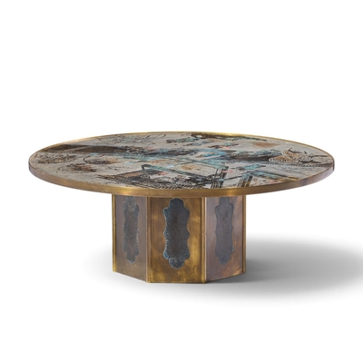 Philip and Kelvin LaVerne Philip and Kelvin LaVerne Mid Century Chan Bronze Coffee Table