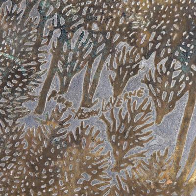 Philip and Kelvin LaVerne Philip and Kelvin LaVerne Mid Century Eternal Forest Bronze Coffee Table