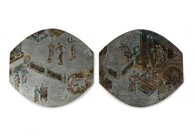 Philip and Kelvin LaVerne Philip and Kelvin LaVerne Mid Century Modern Tao Side Tables Bronze 1960s