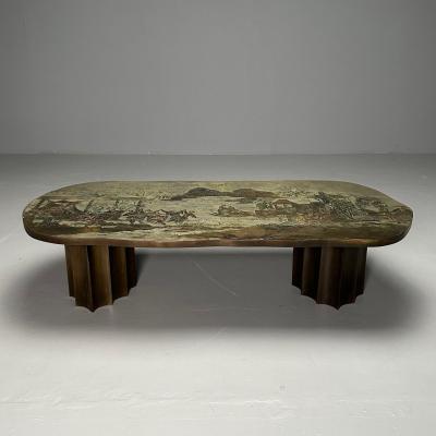 Philip and Kelvin LaVerne Philip and Kelvin LaVerne Mid Century Tang Marriage Coffee Table Bronze