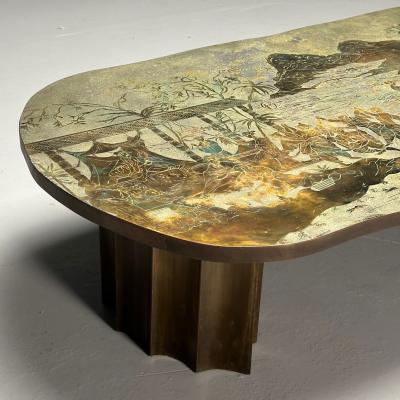 Philip and Kelvin LaVerne Philip and Kelvin LaVerne Mid Century Tang Marriage Coffee Table Bronze