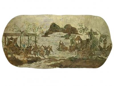 Philip and Kelvin LaVerne Philip and Kelvin LaVerne Mid Century Tang Marriage Coffee Table Bronze