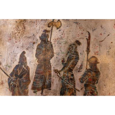 Philip and Kelvin LaVerne Philip and Kelvin LaVerne Ming Wall Art in Bronze and Pewter 1960s Signed 