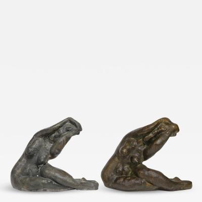 Philip and Kelvin LaVerne Philip and Kelvin LaVerne Pair of Cast Female Nude Sculptures 1970s Signed 