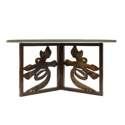 Philip and Kelvin LaVerne Philip and Kelvin LaVerne Rare Coffee Table with Chinese Motif 1960s Signed 