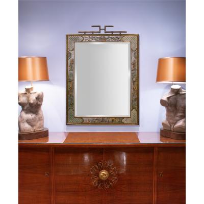 Philip and Kelvin LaVerne Philip and Kelvin LaVerne Rare and Important Chine Fret Mirror 1960s Signed 