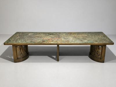 Philip and Kelvin LaVerne Philip and Kelvin LaVerne Rare and Important Dining Table Bronze USA 1960s