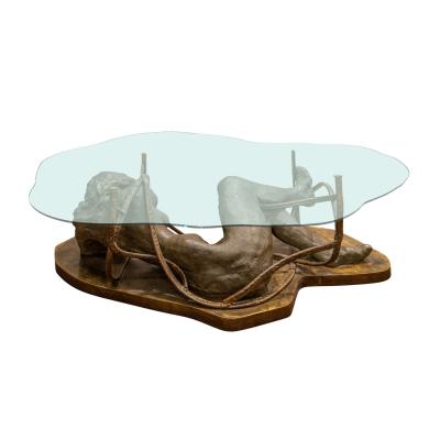 Philip and Kelvin LaVerne Philip and Kelvin LaVerne Rare and Important Repose Coffee Table 1970s Signed