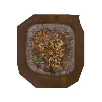 Philip and Kelvin LaVerne Philip and Kelvin LaVerne Stunning Abstract Collage Dialogue 1960s Signed 