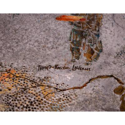 Philip and Kelvin LaVerne Philip and Kelvin LaVerne Stunning Chan Coffee Table 1960s Signed 