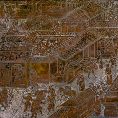 Philip and Kelvin LaVerne Philip and Kelvin LaVerne Stunning Spring Festival Coffee Table 1960s Signed 