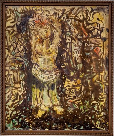 Philip and Kelvin LaVerne Philip and Kelvin LaVerne Unique Caribbean Painting on Bronze 1960s Signed 