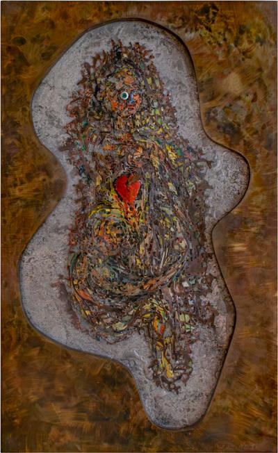 Philip and Kelvin LaVerne Philip and Kelvin LaVerne Unique Collage Broken Heart 1970s Signed