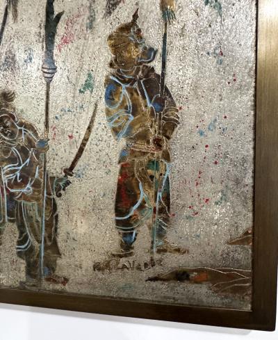 Philip and Kelvin LaVerne Philip and Kelvin LaVerne Unique Ming Bronze Wall Sculpture 1960s Signed 