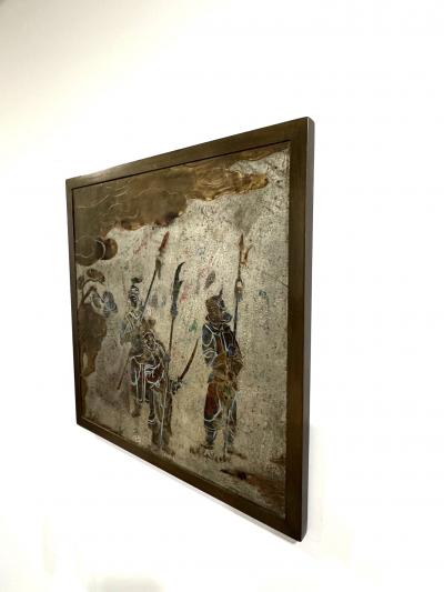 Philip and Kelvin LaVerne Philip and Kelvin LaVerne Unique Ming Bronze Wall Sculpture 1960s Signed 