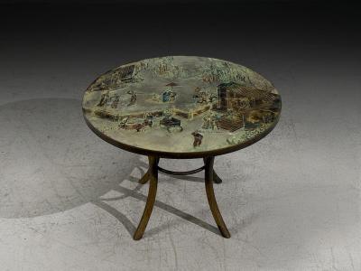 Philip and Kelvin LaVerne Rare Center Table Bronze USA 1960s