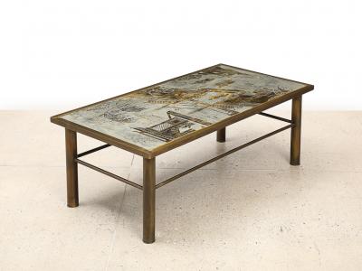 Philip and Kelvin LaVerne Rare Chan Cocktail Table by Philip Kelvin LaVerne