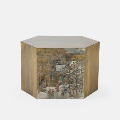 Philip and Kelvin LaVerne Rare Lo Ta Hexagonal Side Table by Philip Kelvin LaVerne