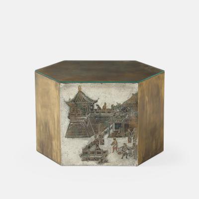 Philip and Kelvin LaVerne Rare Lo Ta Hexagonal Side Table by Philip Kelvin LaVerne